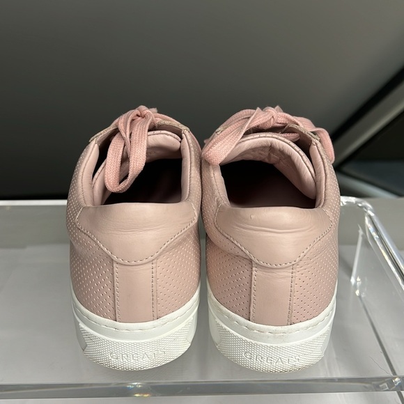Greats Brooklyn Powder Pink Perforated Leather US 8.5 Sneakers Made In Italy - Picture 7 of 12